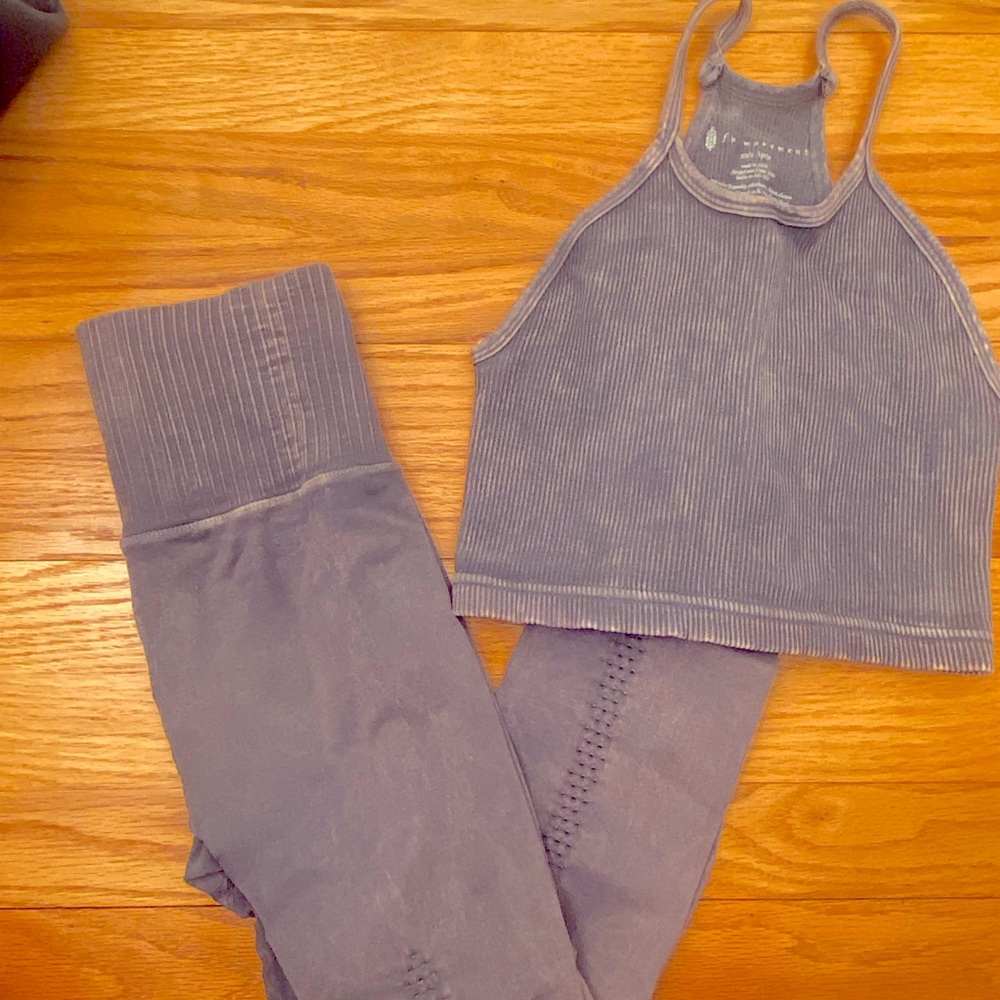 Free People Good Karma leggings + happiness runs tank